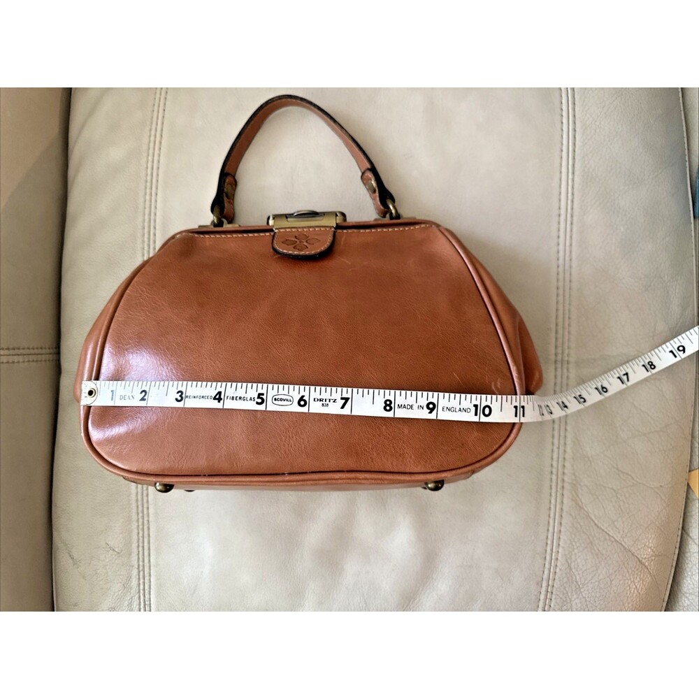 Patricia Nash Leather Gracchi Frame Satchel Bag Brown Top Handle Y2K - Picture 6 of 15